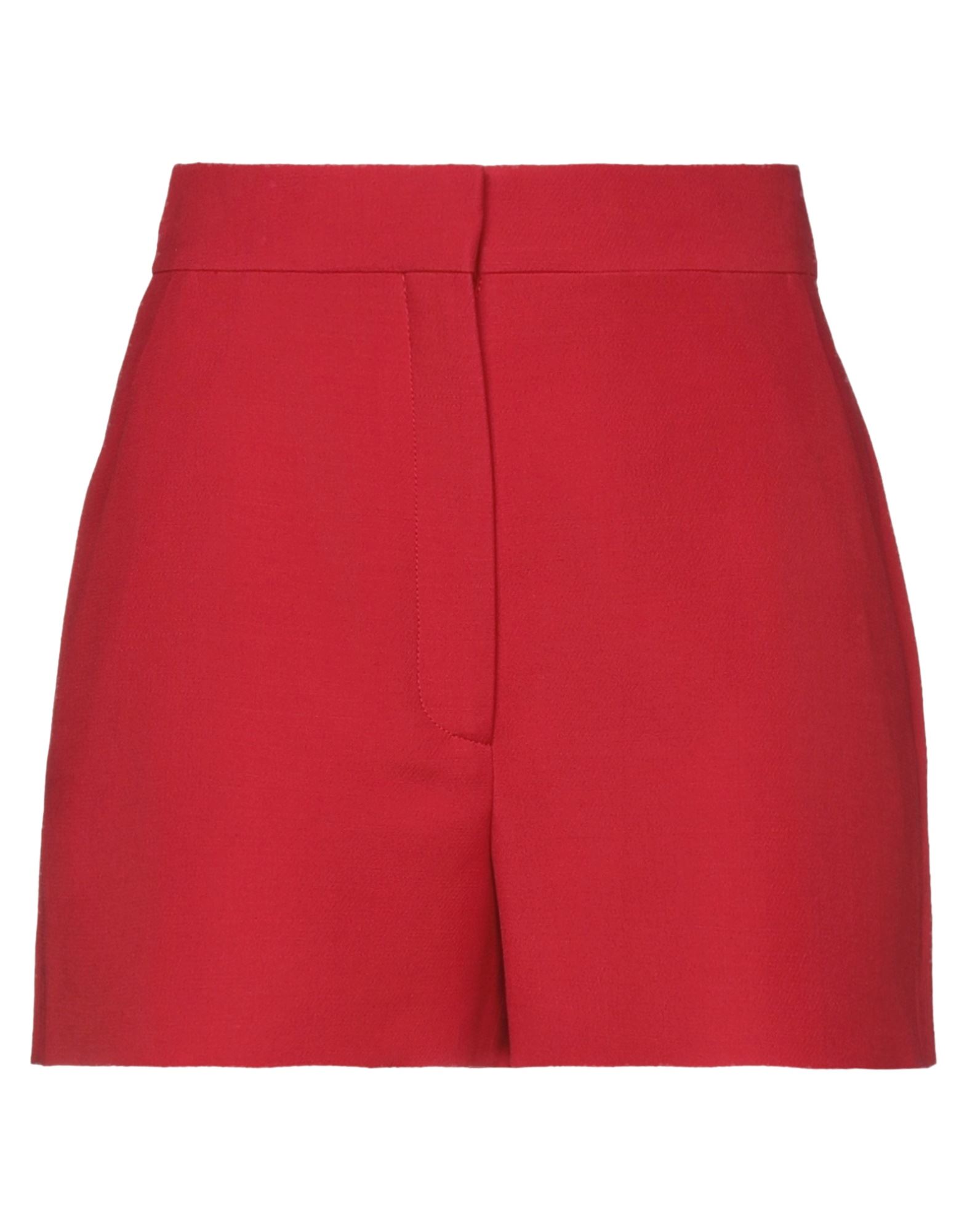 VALENTINO VALENTINO GARAVANI WOMAN SHORTS & BERMUDA SHORTS RED SIZE 4 VIRGIN WOOL, SILK