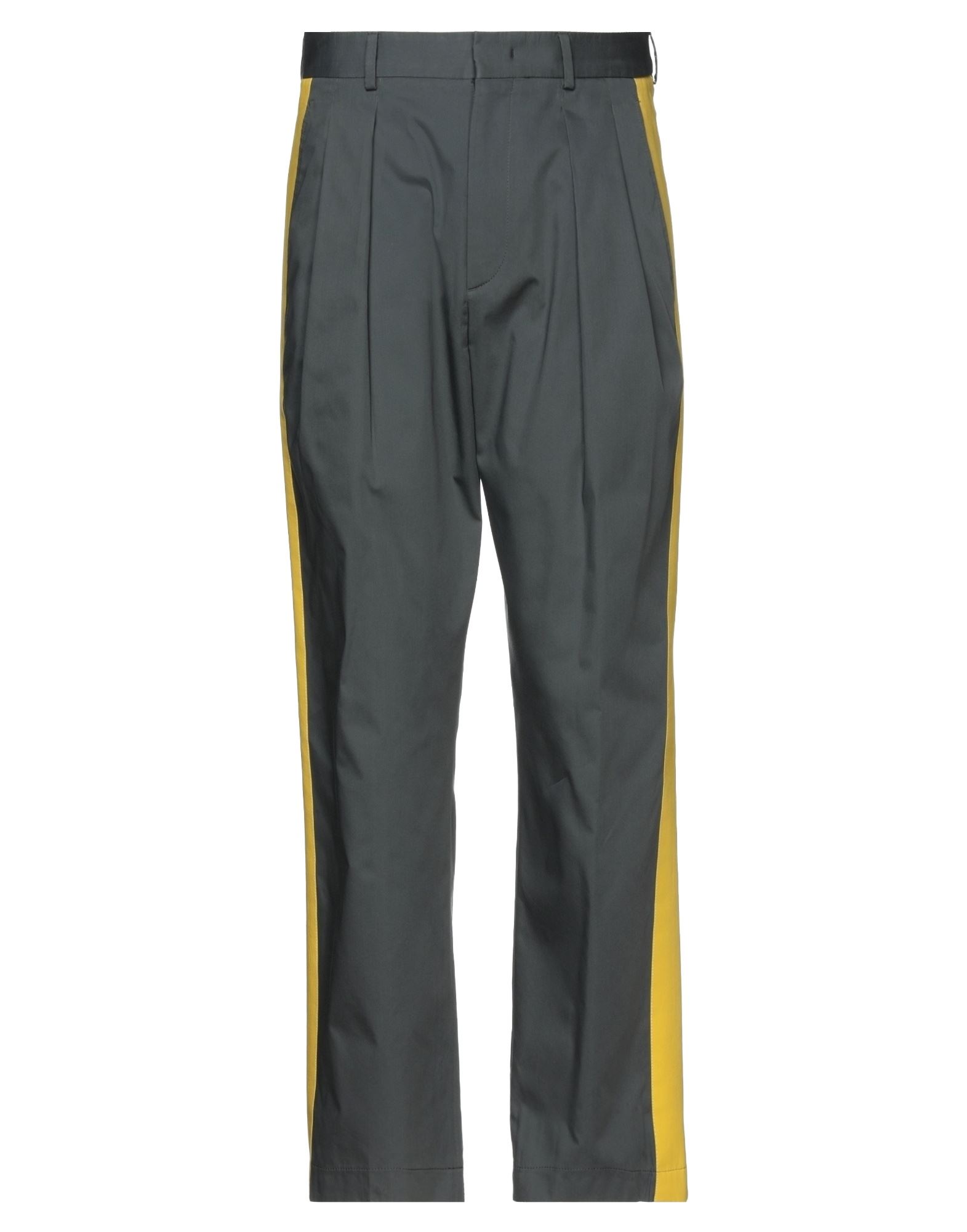 Shop Valentino Garavani Man Pants Lead Size 34 Cotton, Silk In Grey