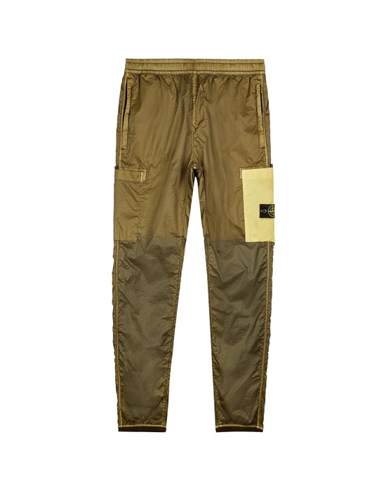 STONE ISLAND JUNIOR 30936 RESIN TREATED RIPSTOP NYLON CANVAS_GARMENT DYED TROUSERS Man Military Green
