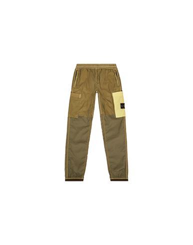 STONE ISLAND KIDS 30936 RESIN TREATED RIPSTOP NYLON CANVAS_GARMENT DYED TROUSERS Man Military Green EUR 209