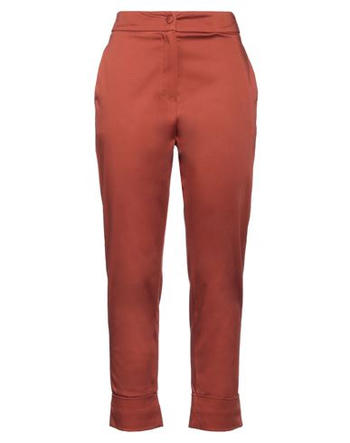 Jijil Woman Pants Rust Size 12 Cotton, Elastane In Red