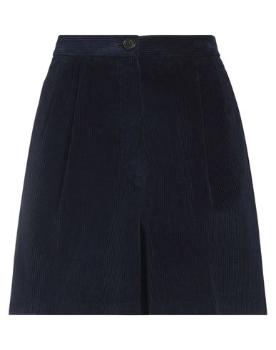 Semicouture Woman Shorts & Bermuda Shorts Midnight Blue Size 2 Cotton