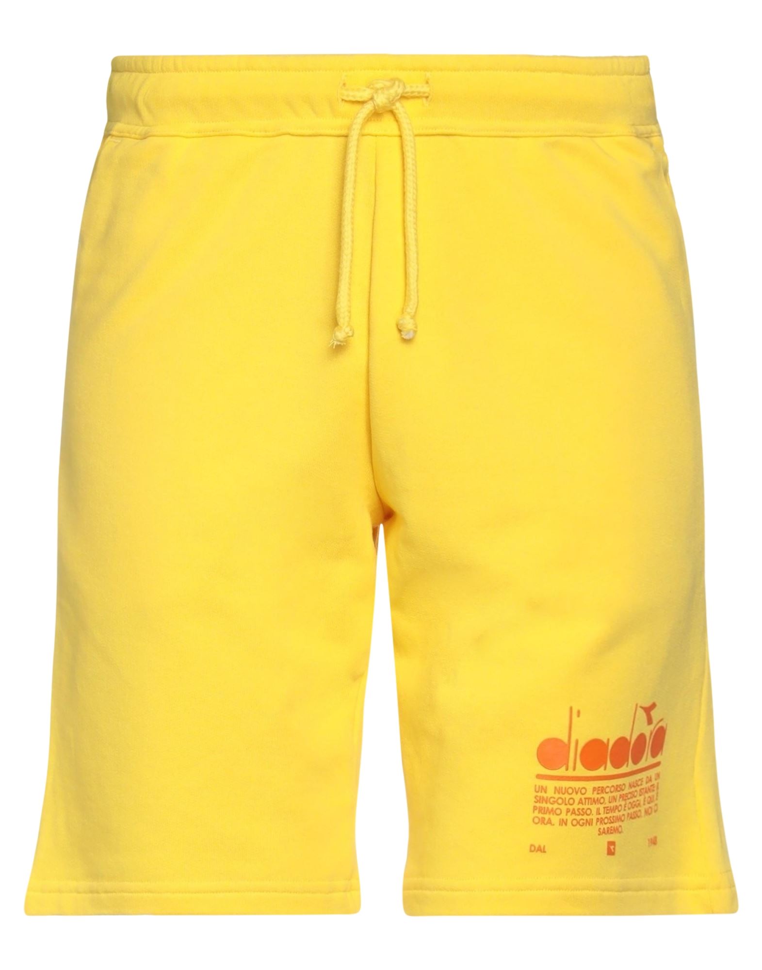 Shop Diadora Venus Satin Man Shorts & Bermuda Shorts Yellow Size Xxl Cotton