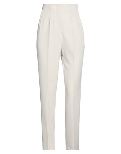 Soallure Woman Pants Off White Size 6 Polyester, Elastane In Off White