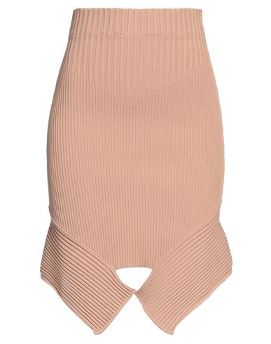 Andreädamo Andreādamo Woman Mini Skirt Light Brown Size S Viscose, Polyester, Polyamide, Elastane In Beige
