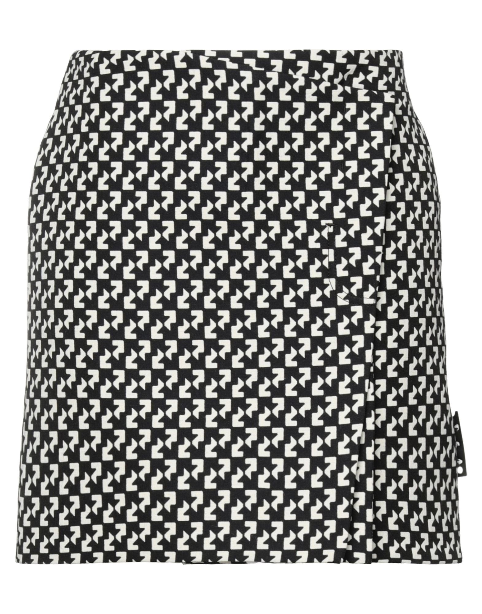 Off-white Abstract-printed Wrap Mini Skirt In Black