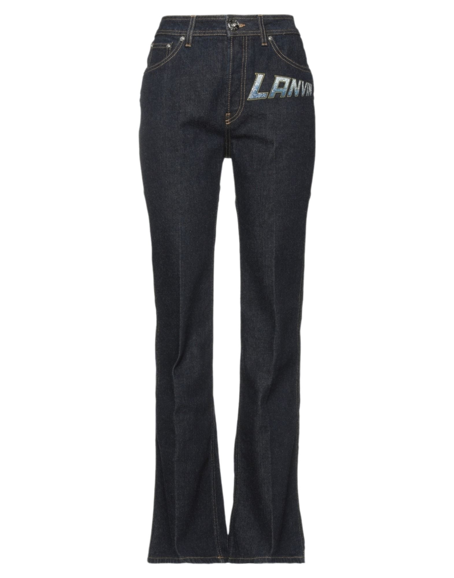 Lanvin Logo-print Straight-leg Jeans In Blue