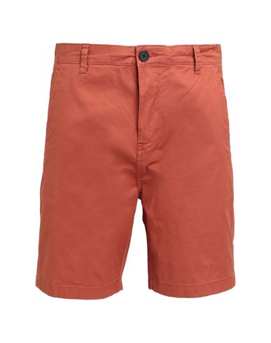 Selected Homme Man Shorts & Bermuda Shorts Rust Size Xxl Organic Cotton, Cotton, Elastane In Red