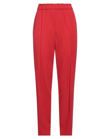 Les Copains Woman Pants Red Size 4 Virgin Wool, Viscose, Acetate, Polyester