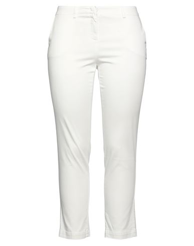 19.61 Milano Woman Pants White Size 8 Cotton, Viscose, Elastane