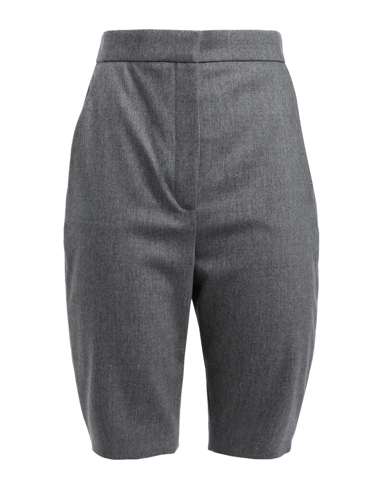 Balmain Woman Shorts & Bermuda Shorts Grey Size 8 Virgin Wool, Elastane