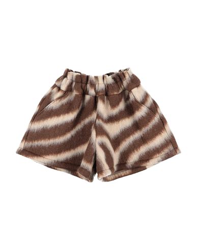 Douuod Babies'  Toddler Girl Shorts & Bermuda Shorts Dark Brown Size 4 Wool, Polyester, Acrylic