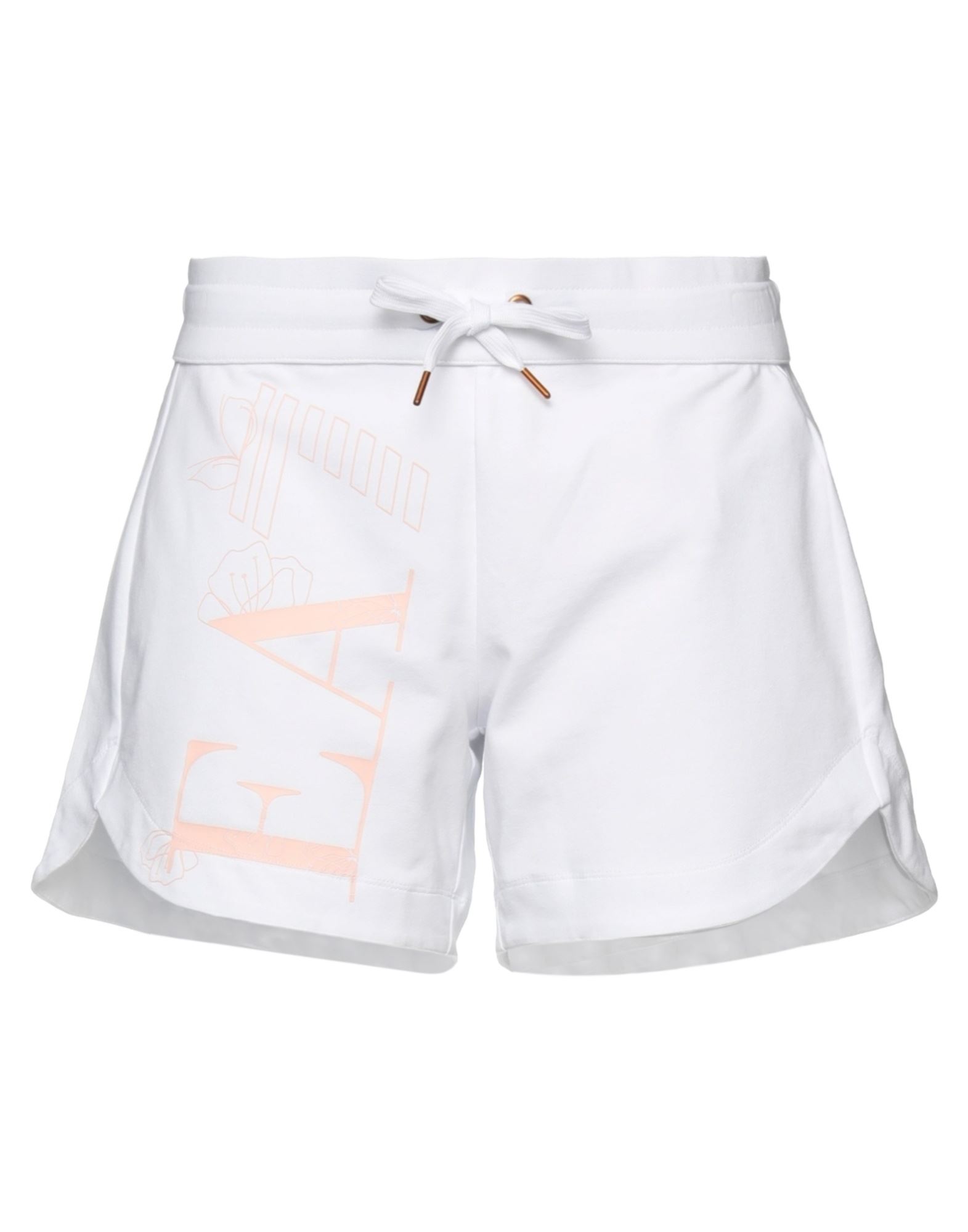 Ea7 Woman Shorts & Bermuda Shorts White Size L Cotton, Elastane
