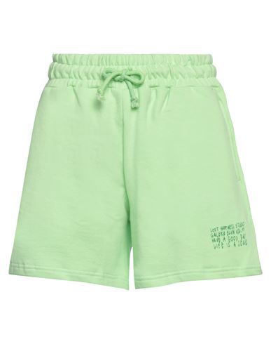 Elevenparis Eleven Paris Woman Shorts & Bermuda Shorts Acid Green Size S Cotton