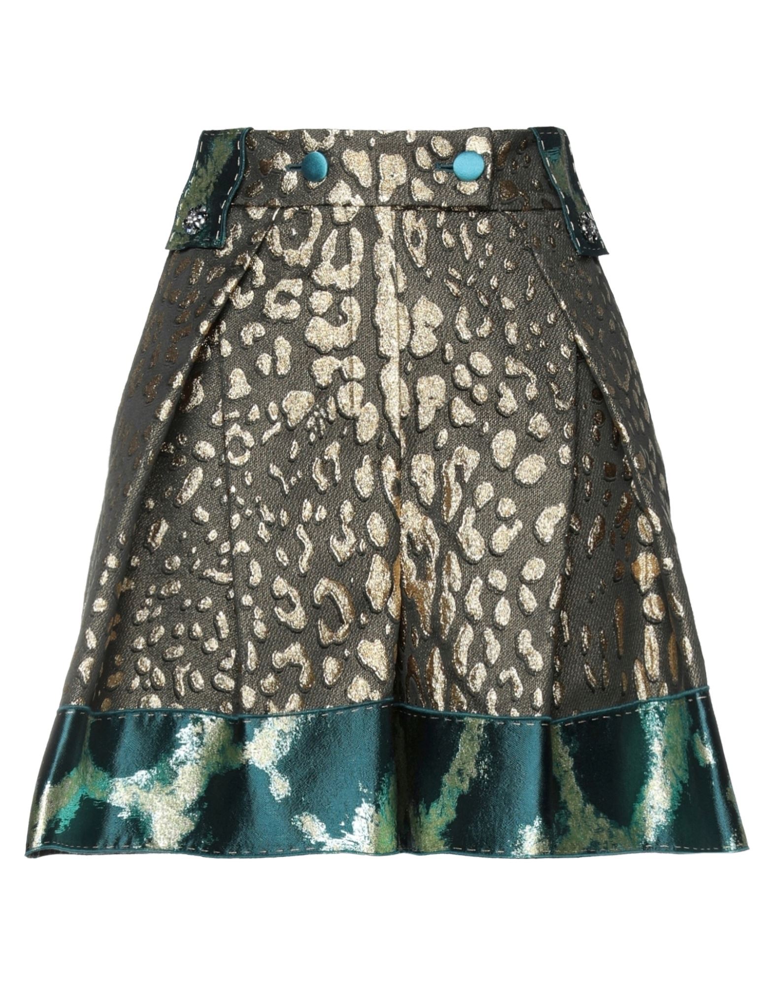 Dolce & Gabbana Woman Shorts & Bermuda Shorts Gold Size 2 Polyester, Cotton, Metallic Polyester, Sil
