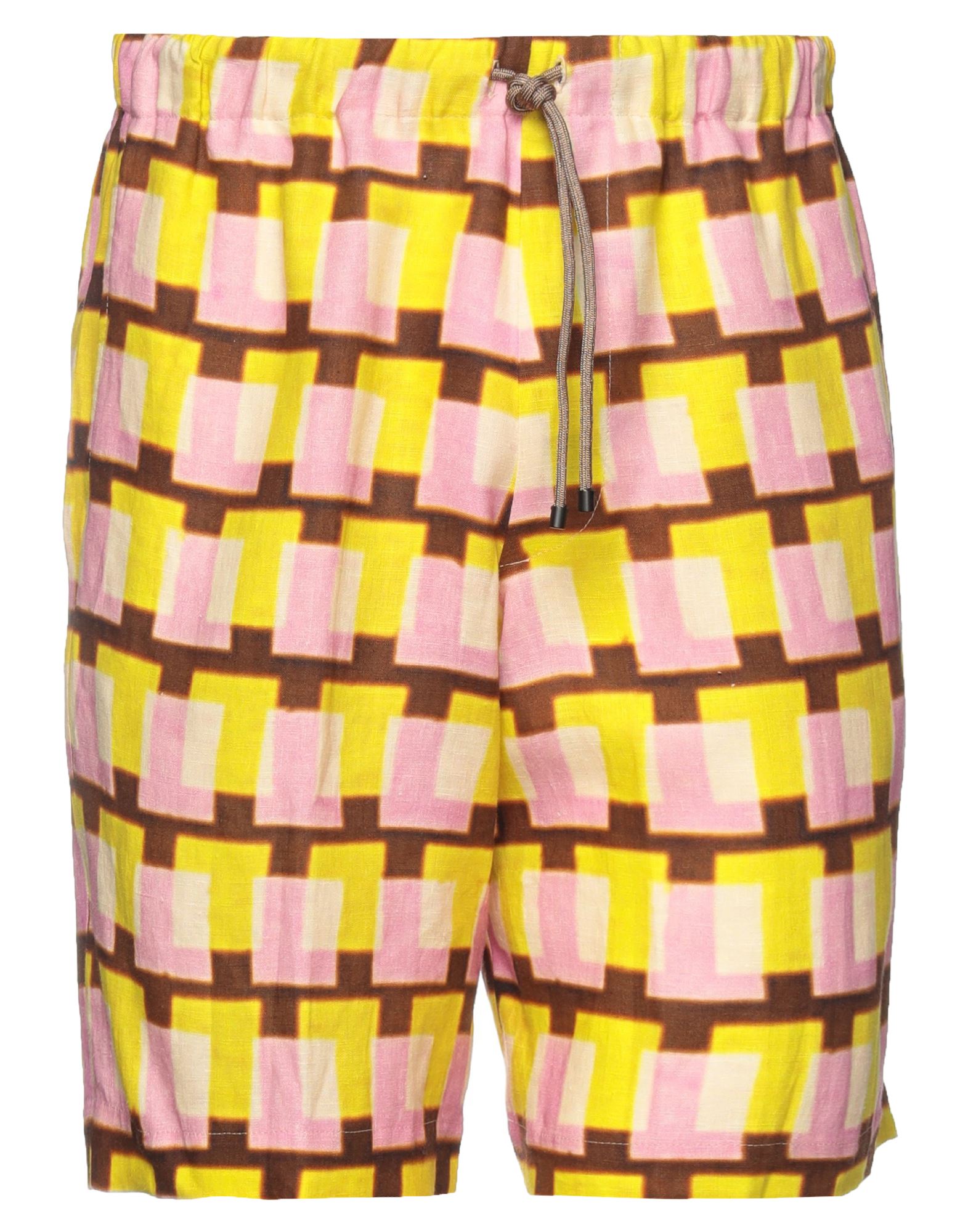 Dries Van Noten Man Shorts & Bermuda Shorts Yellow Size 36 Linen