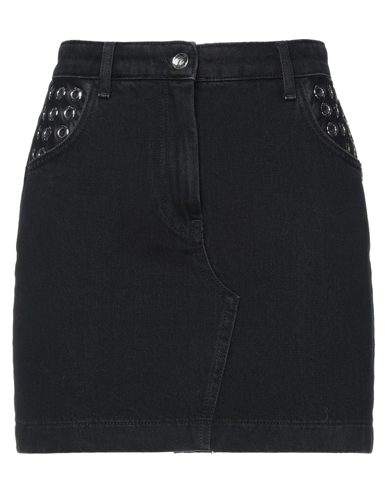 Shop Patrizia Pepe Pepe Jeans Woman Denim Skirt Black Size 6 Cotton, Polyurethane, Metal