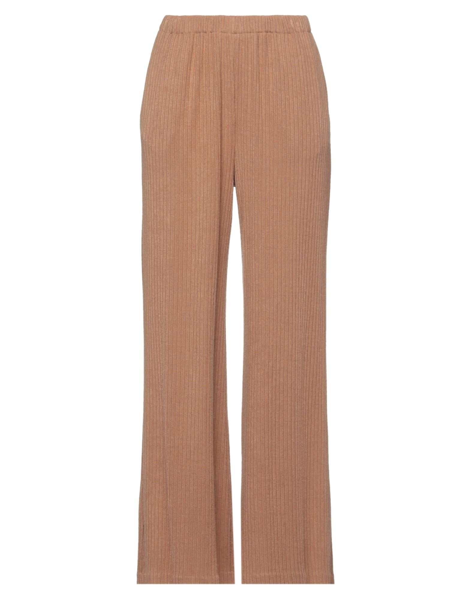 Merci .., Woman Pants Camel Size L Viscose, Polyester, Nylon, Elastane In Beige