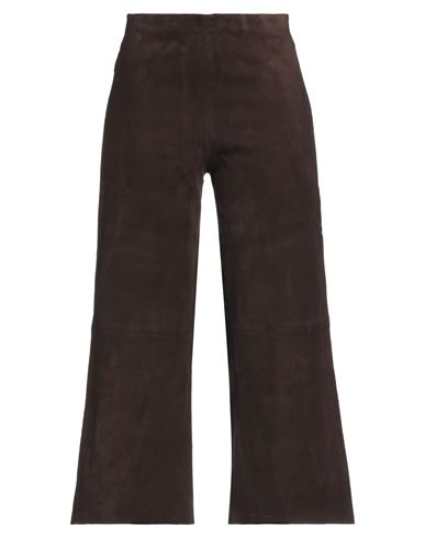 Lapis Woman Cropped Pants Dark Brown Size 12 Soft Leather