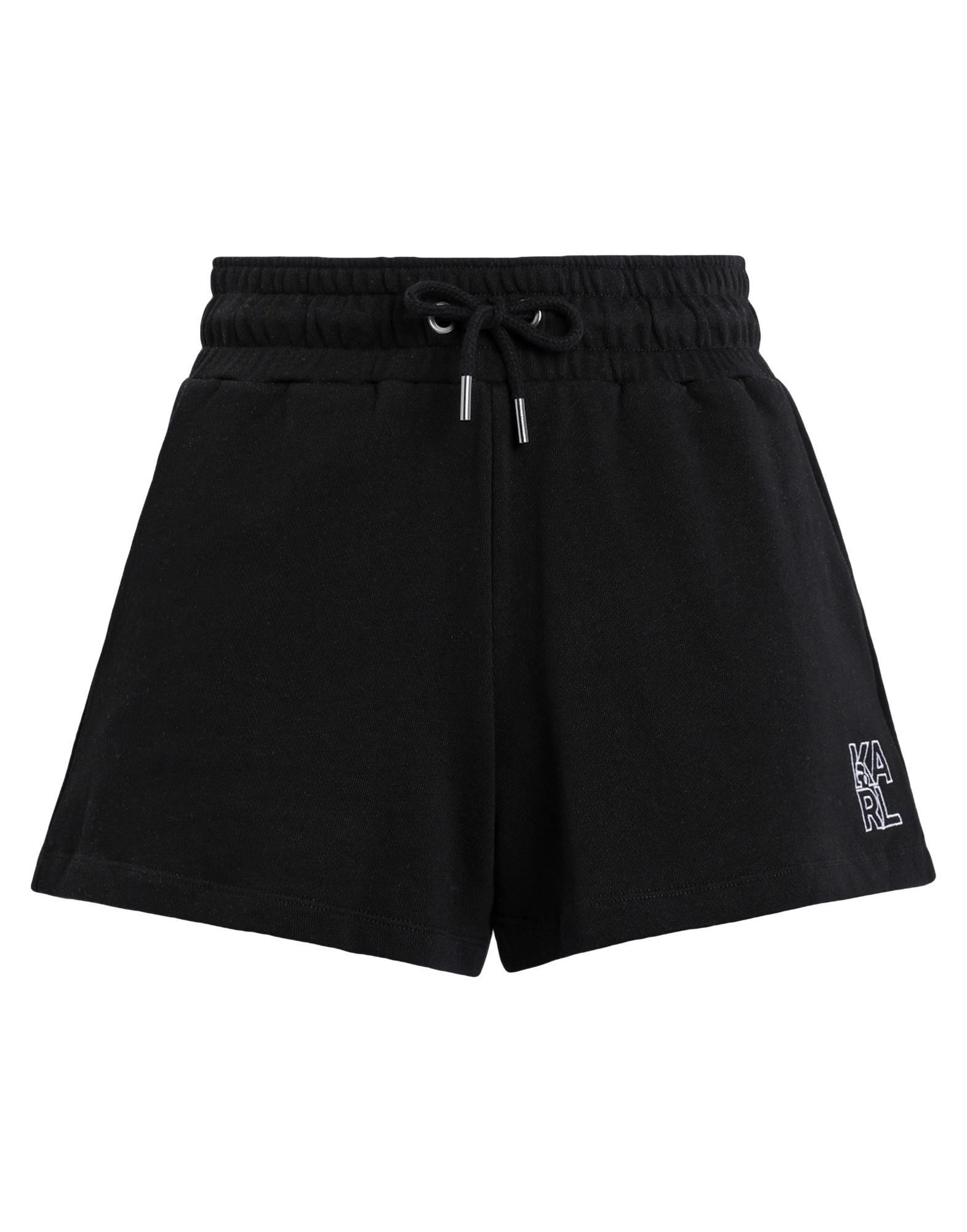 Karl Lagerfeld Athleisure Summer Sweat Shorts Woman Shorts & Bermuda Shorts Black Size L Organic Cot