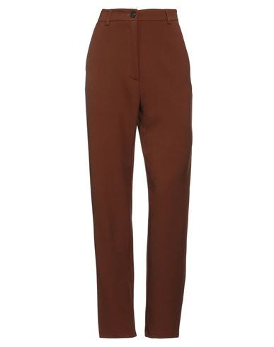 Suoli Woman Pants Brown Size 10 Polyester, Viscose, Elastane