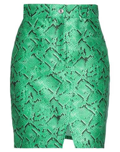 Msgm Woman Mini Skirt Green Size 2 Polyester