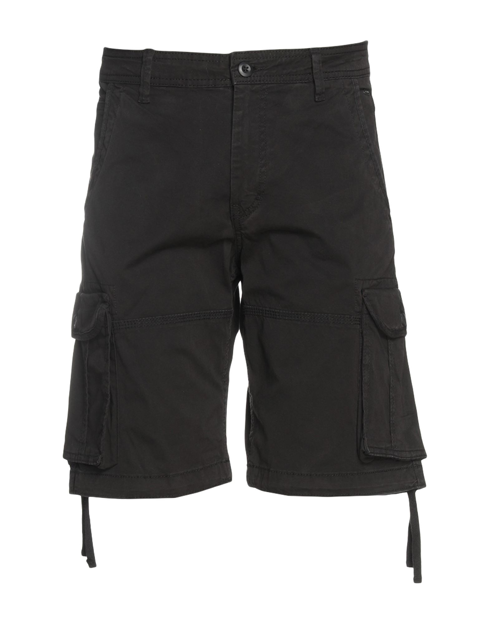 Jack & Jones Man Shorts & Bermuda Shorts Black Size L Cotton, Elastane