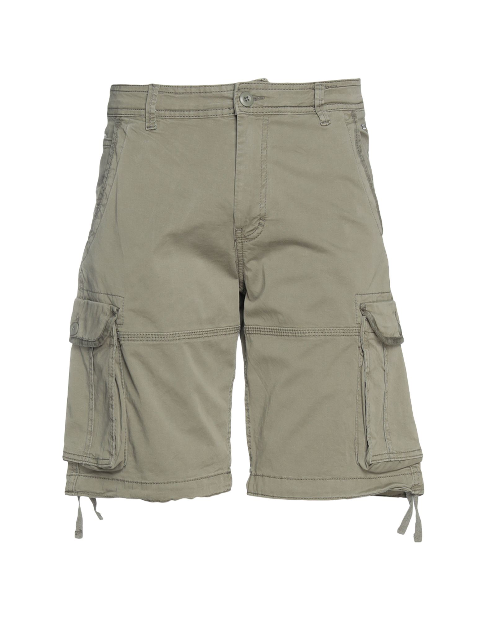 Jack & Jones Man Shorts & Bermuda Shorts Sage Green Size L Cotton, Elastane