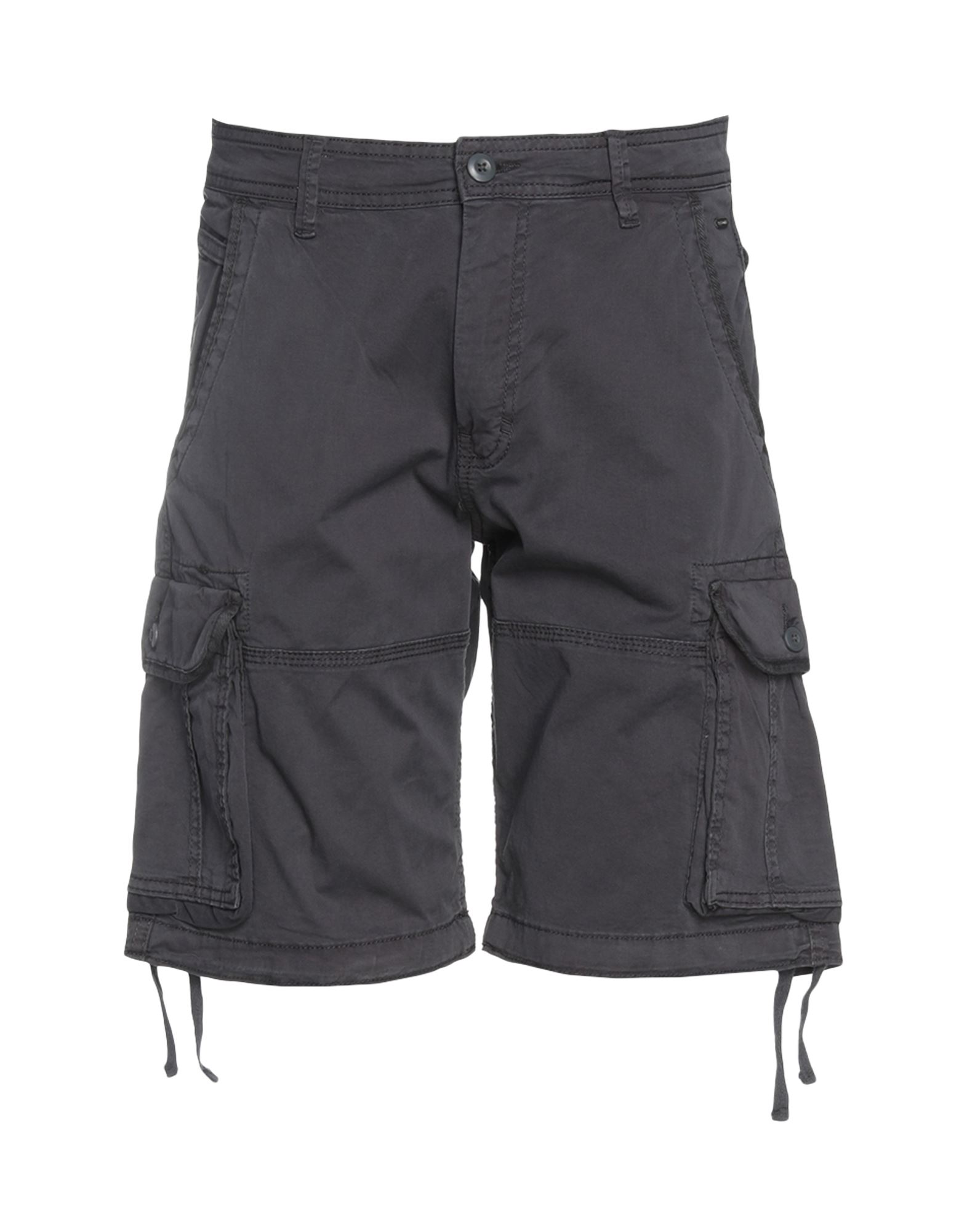 Jack & Jones Man Shorts & Bermuda Shorts Steel Grey Size S Cotton, Elastane