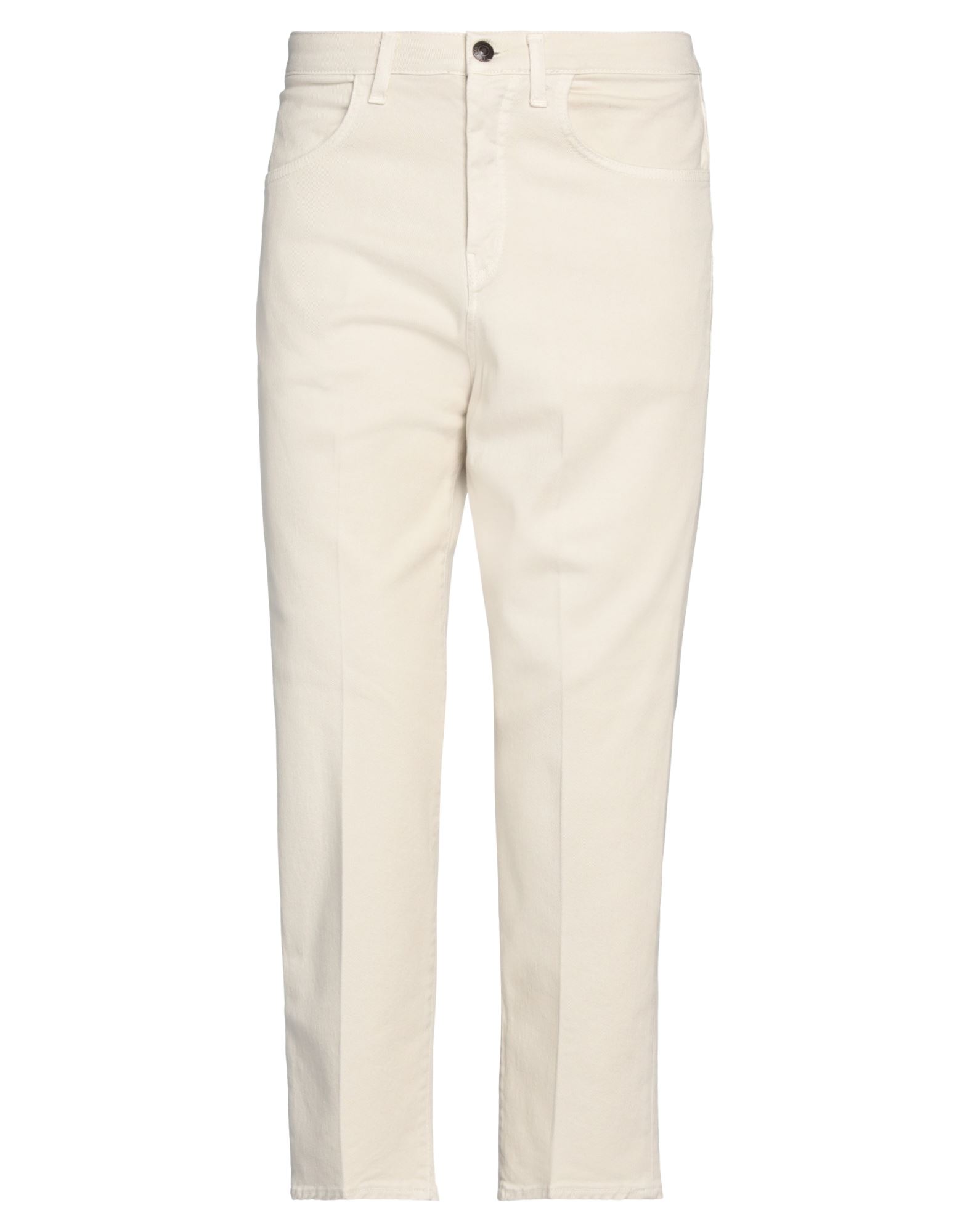 Shop Bonheur Man Pants Ivory Size 36 Cotton, Elastane In White