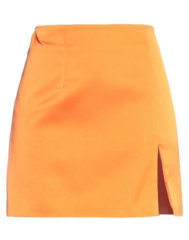 Nineminutes Mini Gonna Raso Woman Mini Skirt Orange Size 6 Polyester, Elastane