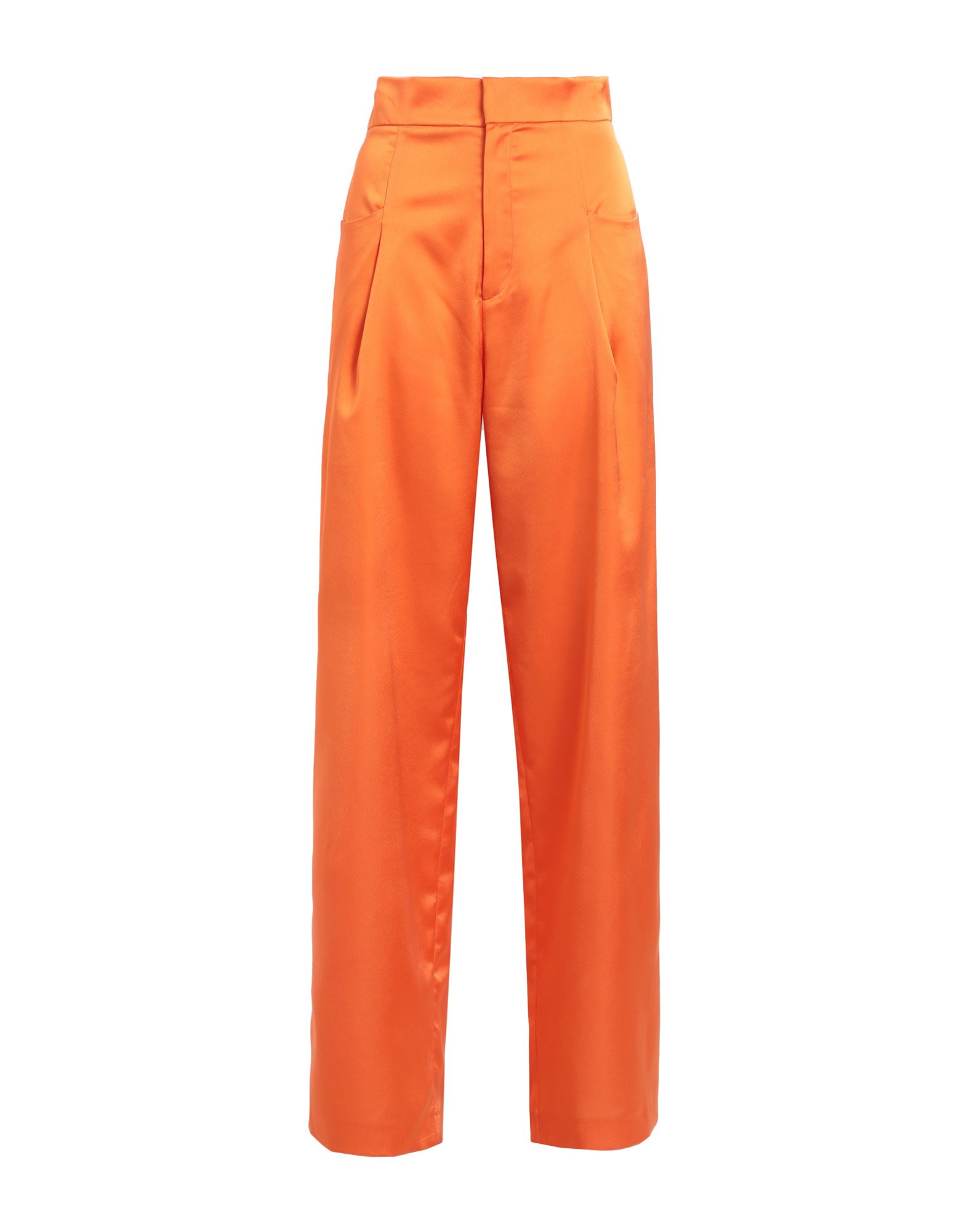 Shop Nineminutes Pantalone In Raso Woman Pants Orange Size 8 Polyester, Elastane