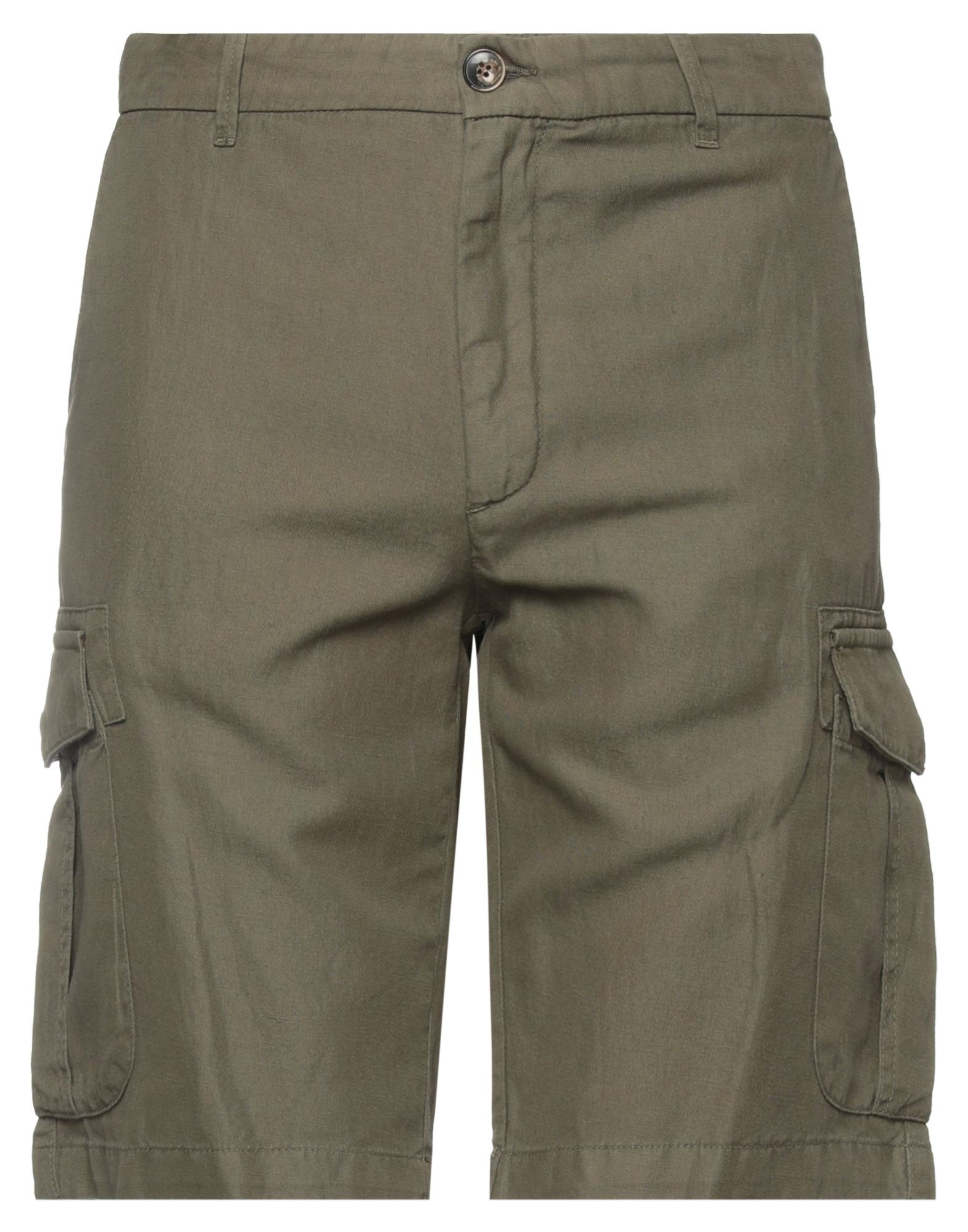 Eleventy Man Shorts & Bermuda Shorts Military Green Size 31 Cotton, Linen