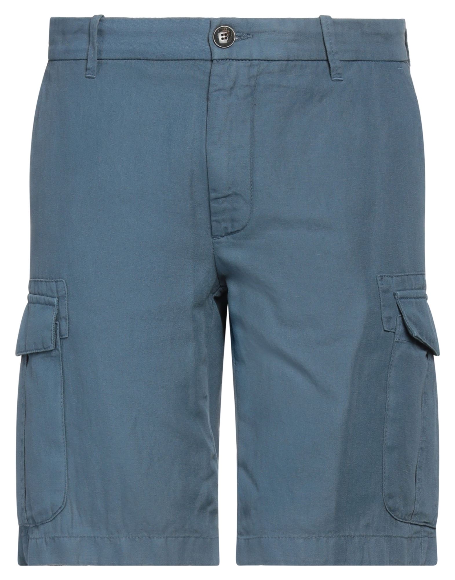 Eleventy Man Shorts & Bermuda Shorts Slate Blue Size 31 Cotton, Linen
