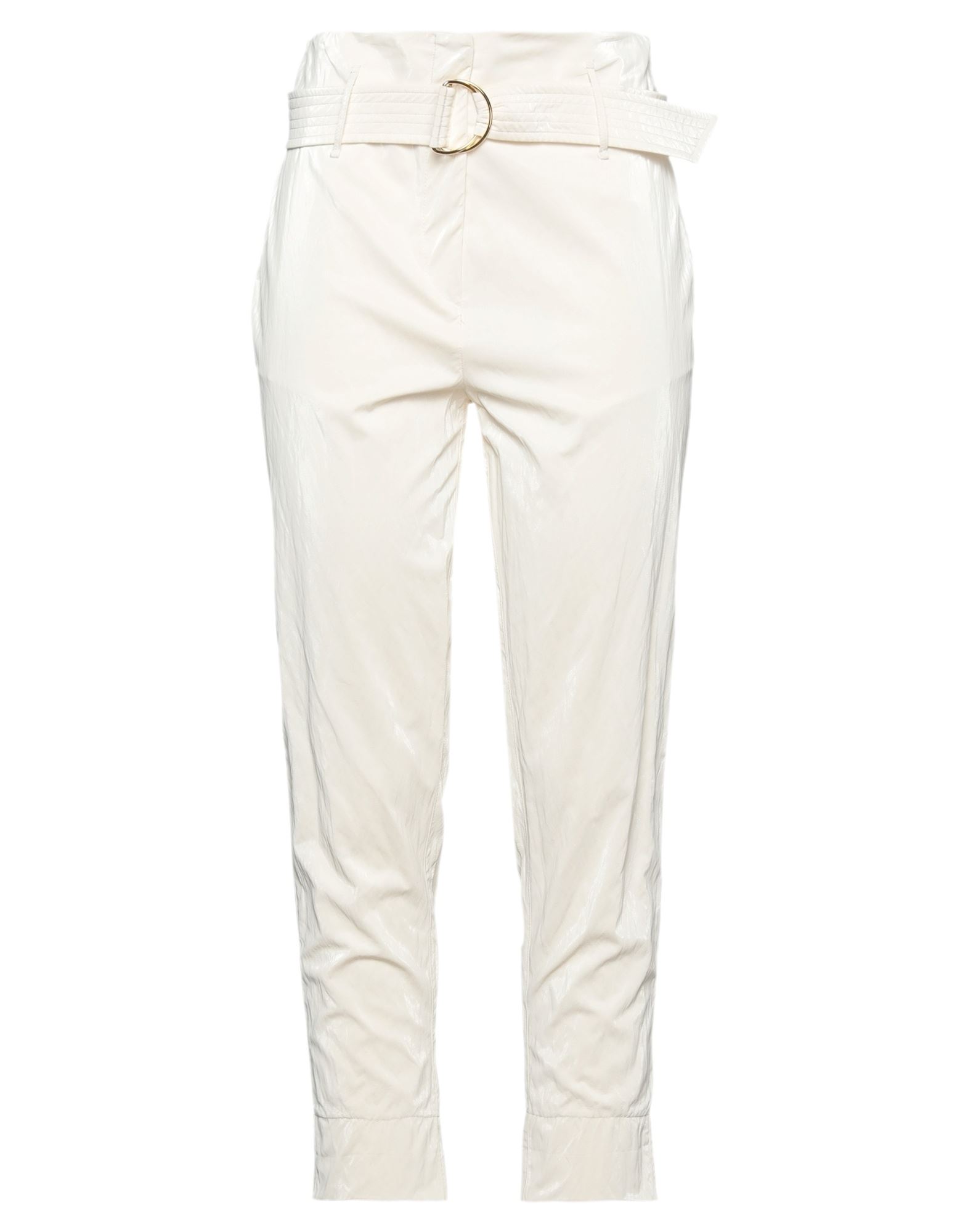 JIJIL JIJIL WOMAN PANTS WHITE SIZE 4 VISCOSE, POLYESTER, COTTON, METAL, POLYURETHANE