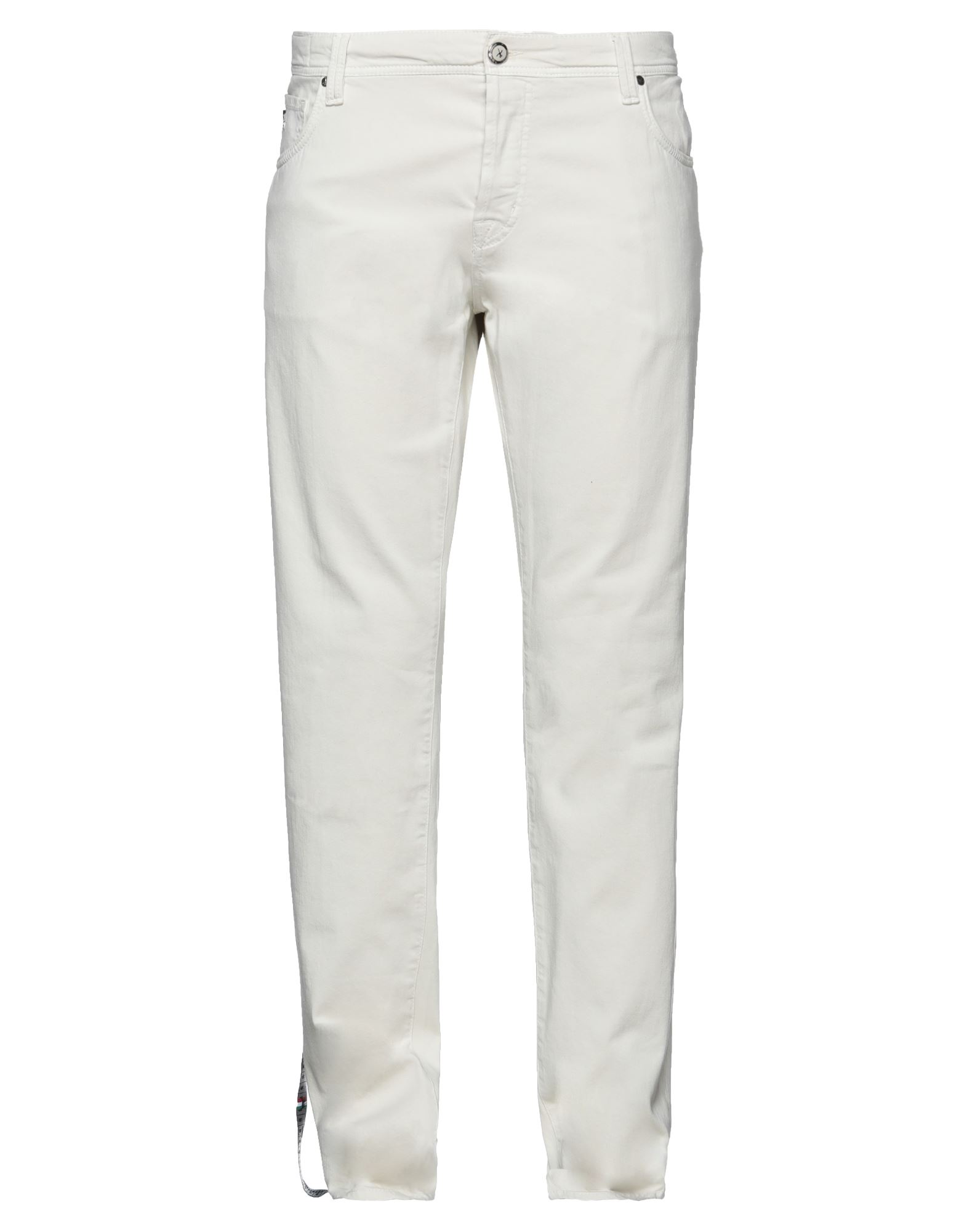 Shop Tramarossa Man Pants Ivory Size 42 Cotton, Elastane In White