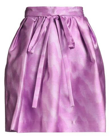 Msgm Woman Mini Skirt Mauve Size 10 Polyester In Purple