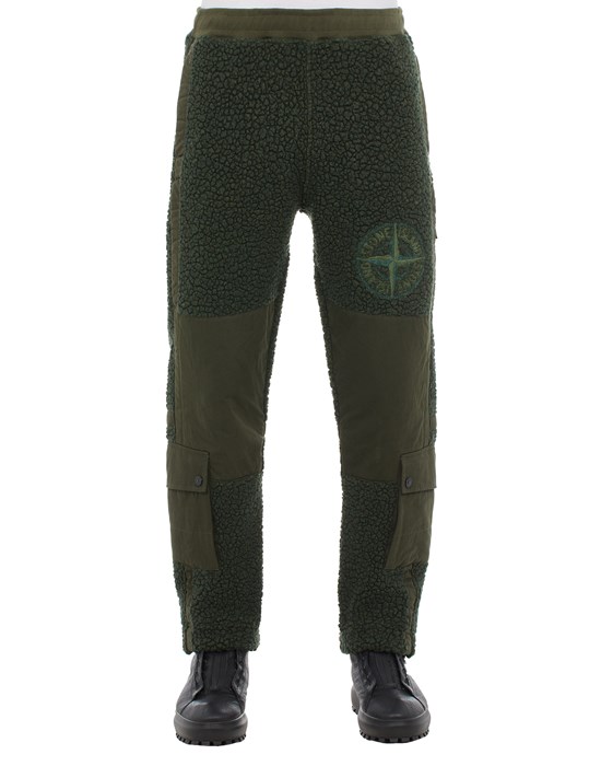 Sold out - STONE ISLAND 61541 Fleece Trousers Man Olive Green
