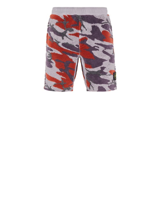 Sold out - STONE ISLAND 639E3 S.I. HERITAGE CAMO PILE 플리스 버뮤다 남성 라벤더