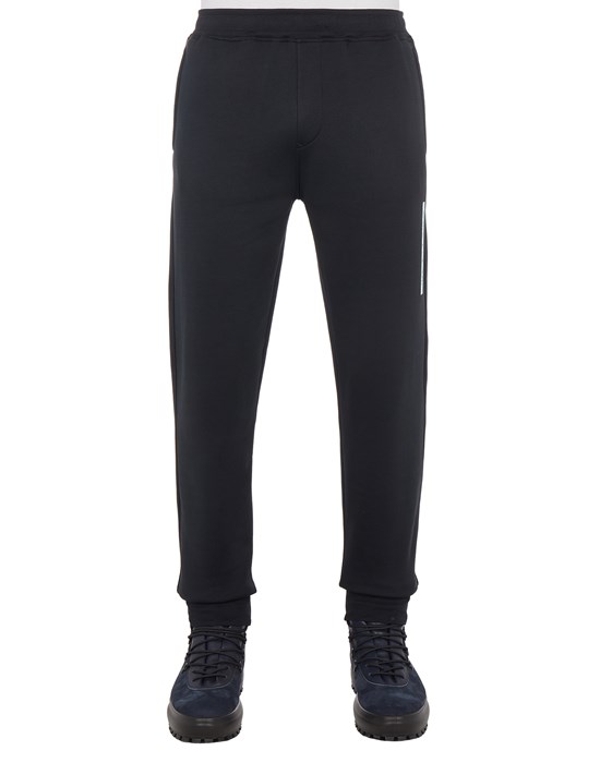 Fleece Trousers Man 60635 ORGANIC COTTON POLYESTER SEAQUAL® YARN FLEECE_'MICROGRAPHIC' PRINT Front STONE ISLAND