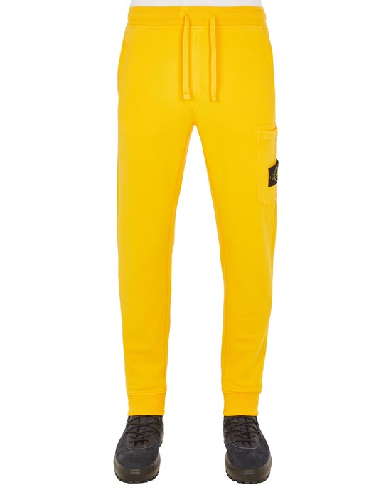 STONE ISLAND 64520 Fleece Trousers Man Yellow