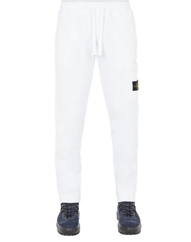 STONE ISLAND 64520 Fleece Trousers Man White EUR 322
