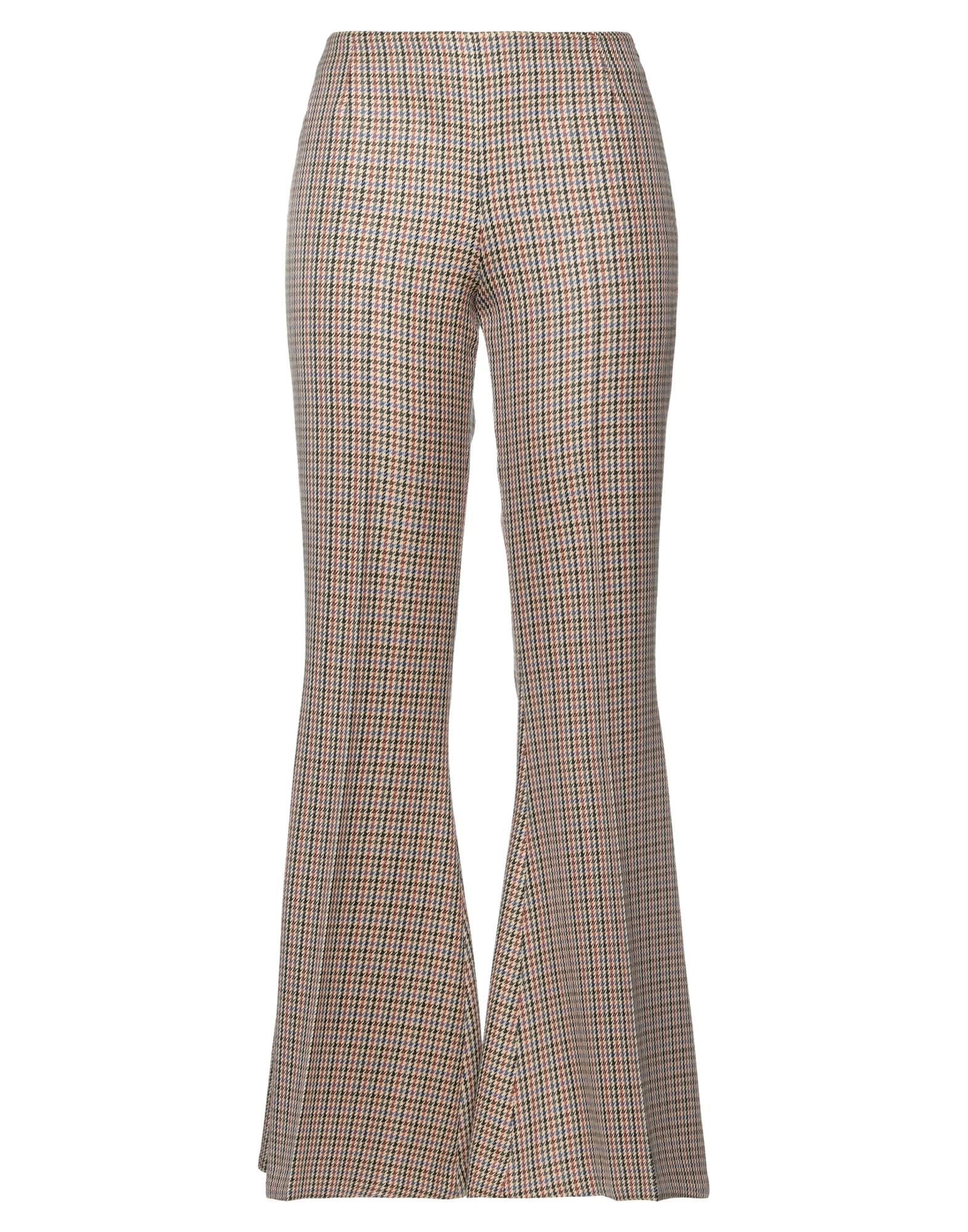 Stella Mccartney Houndstooth-pattern Flared Trousers In Beige
