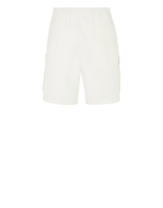 Sold out - STONE ISLAND L02F1 O-VENTILE®_ STONE ISLAND GHOST PIECE Bermuda shorts Man Natural White