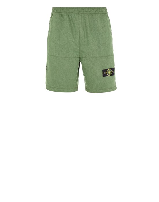  STONE ISLAND L0102 Bermuda shorts Man Olive Green