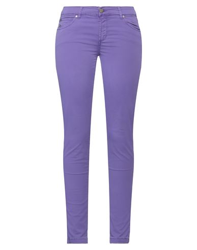 Rossopuro Woman Pants Purple Size 6 Cotton, Elastane