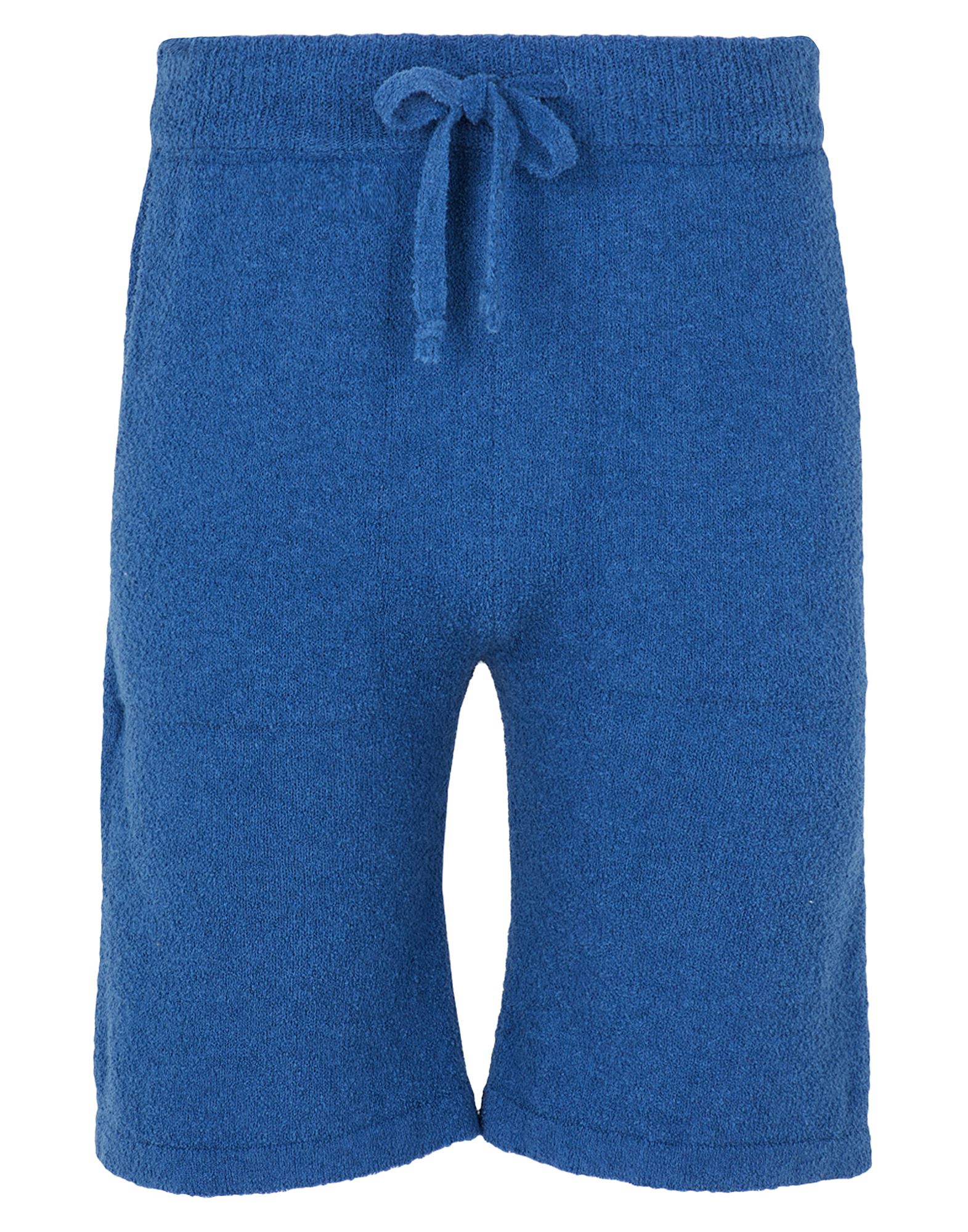 8 By Yoox Cotton-blend Boucle' Knit Short Man Shorts & Bermuda Shorts Blue Size Xl Cotton, Polyamide