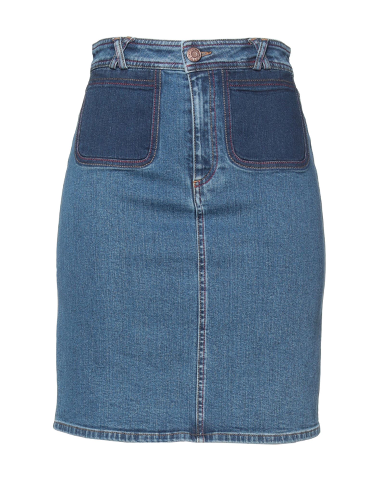 Shop See By Chloé Woman Denim Skirt Blue Size 6 Cotton, Elastane