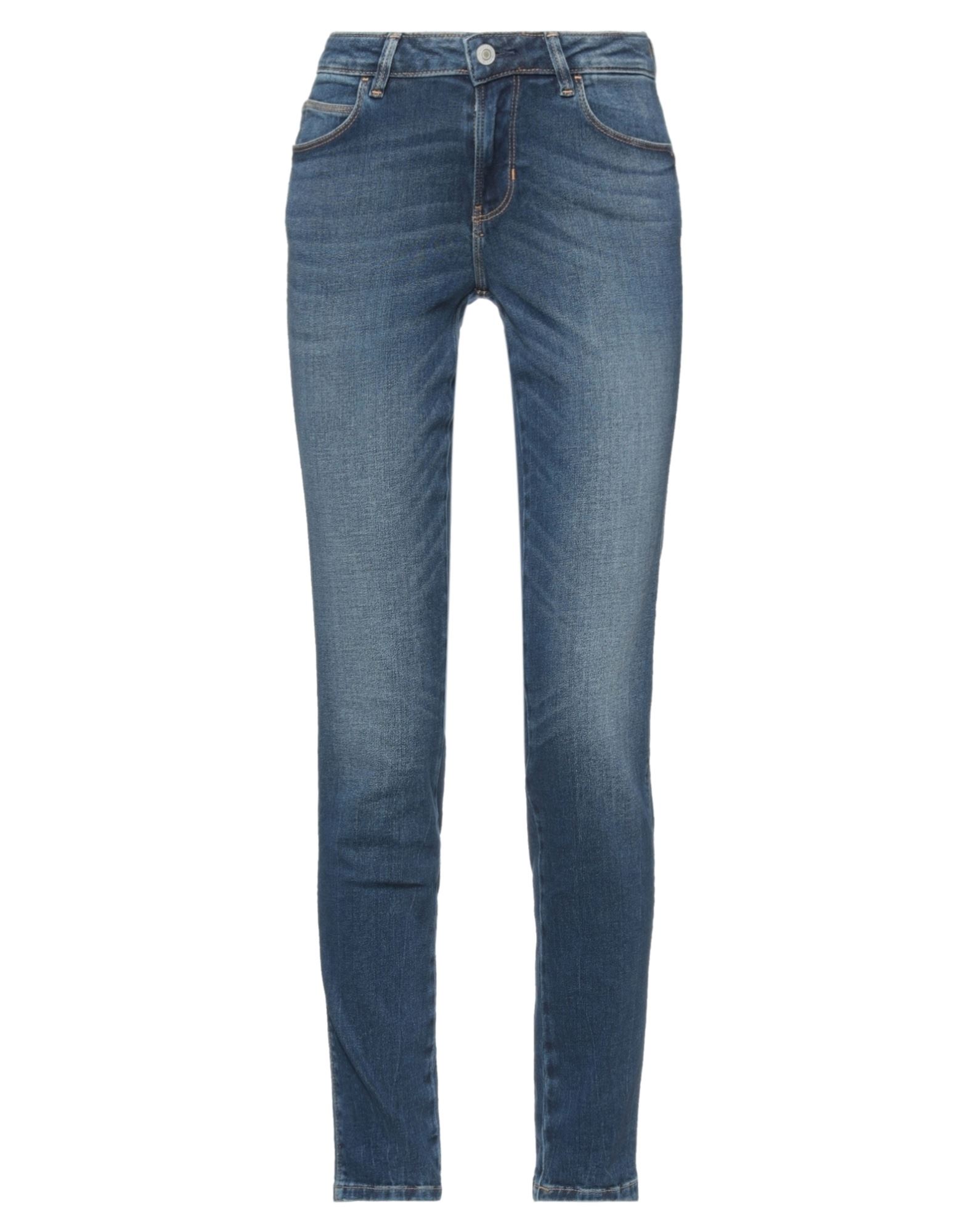 GUESS GUESS WOMAN JEANS BLUE SIZE 27W-30L COTTON, ELASTANE