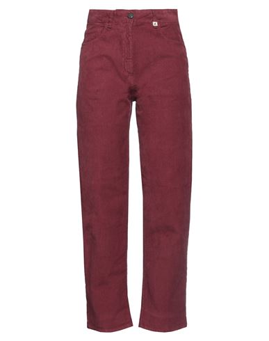 Myths Woman Pants Burgundy Size 2 Cotton, Elastane In Red